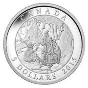 5 Dollars - Elizabeth II Wigwam indien dans le Bas-Canada, Canada, 2015 reverse image