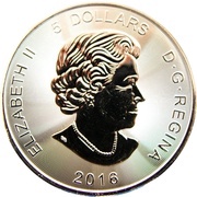 5 Dollars - Elizabeth II 1 oz. Silver Bullion Coinage; Cougar obverse image