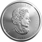 5 Dollars - Elizabeth II 1 oz. Silver Bullion Coinage; Lynx obverse image