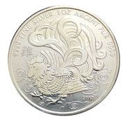 5 Dollars - Elizabeth II Year of the Rooster; 1 oz. Silver Bullion Coinage, Canada, 2017 reverse image