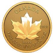 5 Dollars In the name of Elizabeth II; GML fractionnal set; 1⁄10 oz, Canada, 2023 reverse image