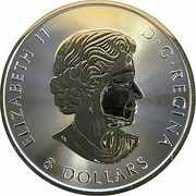8 Dollars - Elizabeth II 1 1⁄2 oz. Silver Bullion Coinage; Snowy Gyrfalcon obverse image