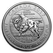 8 Dollars - Elizabeth II Bison; 1¼ oz Silver Bullion Coinage, Canada, 2017 reverse image