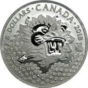 8 Dollars - Elizabeth II Dragon Luck, Canada, 2018 reverse image