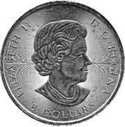 8 Dollars - Elizabeth II Bald eagle with nest; 1 1⁄4 oz silver bullion coinage obverse image