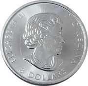 8 Dollars - Elizabeth II Snowy Owl obverse image