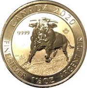 8 Dollars - Elizabeth II Bull, Canada, 2020 reverse image