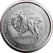 8 Dollars - Elizabeth II Bison, Canada, 2020 reverse image