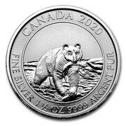 8 Dollars - Elizabeth II Kermode spirit bear, Canada, 2020 reverse image