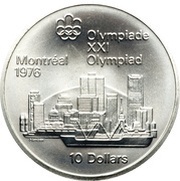 10 Dollars - Elizabeth II Montreal Skyline, Canada, 1973 reverse image