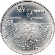 10 Dollars - Elizabeth II Soccer, Canada, 1976 reverse image