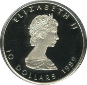 10 Dollars - Elizabeth II 2nd Portrait; ¼ oz. Platinum Bullion Coinage obverse image