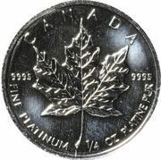 10 Dollars - Elizabeth II 1⁄4 oz Platinum Bullion Coinage, Canada, 1990-1999 reverse image