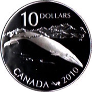10 Dollars - Elizabeth II Blue Whale, Canada, 2010 reverse image