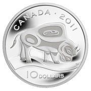 10 Dollars - Elizabeth II Wood Bison, Canada, 2011 reverse image