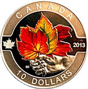 10 Dollars - Elizabeth II The Maple Leaf, Canada, 2013 reverse image