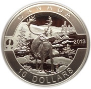 10 Dollars - Elizabeth II Caribou, Canada, 2013 reverse image