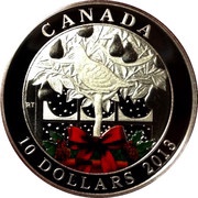 10 Dollars - Elizabeth II Partridge In A Pear Tree, Canada, 2013 reverse image