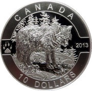 10 Dollars - Elizabeth II The Wolf, Canada, 2013 reverse image