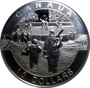 10 Dollars - Elizabeth II Hockey, Canada, 2013 reverse image