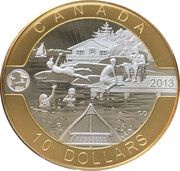 10 Dollars - Elizabeth II Summer Fun, selective gold plated, Canada, 2013 reverse image