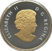 10 Dollars - Elizabeth II The Beaver, selective gold plated obverse image