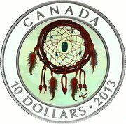10 Dollars - Elizabeth II Dreamcatcher, Canada, 2013 reverse image