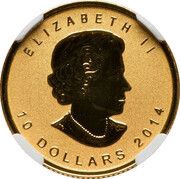 10 Dollars - Elizabeth II Incused GML fractionnal set; 1⁄4 oz obverse image