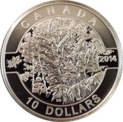 10 Dollars - Elizabeth II Down by the Old Maple Tree, Canada, 2014 reverse image
