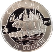 10 Dollars - Elizabeth II The Moose, Canada, 2014 reverse image