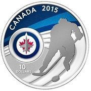 10 Dollars - Elizabeth II Winnipeg Jets, Canada, 2015 reverse image