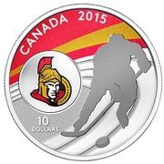 10 Dollars - Elizabeth II Ottawa Senators, Canada, 2015 reverse image