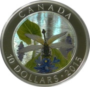10 Dollars - Elizabeth II Pygmy Snaketail, Canada, 2015 reverse image