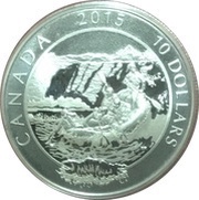 10 Dollars - Elizabeth II Whitewater Rafting, Canada, 2015 reverse image