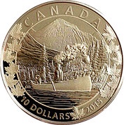 10 Dollars - Elizabeth II Magnificent Mountains, Canada, 2015 reverse image