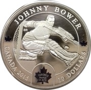 10 Dollars - Elizabeth II Toronto Maple Leafs - Johnny Bower, Canada, 2015 reverse image