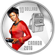 10 Dollars - Elizabeth II Star Trek - Uhura, Canada, 2016 reverse image