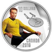 10 Dollars - Elizabeth II Star Trek - Captain Kirk, Canada, 2016 reverse image