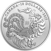 10 Dollars - Elizabeth II Year of the Rooster, Canada, 2017 reverse image