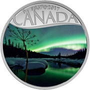 10 Dollars - Elizabeth II Aurora Borealis, Canada, 2017 reverse image