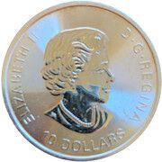 10 Dollars - Elizabeth II Twin Maples, 2 oz Bullion obverse image