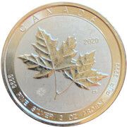 10 Dollars - Elizabeth II Twin Maples, 2 oz Bullion, Canada, 2017-2022 reverse image