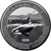 10 Dollars - Elizabeth II Orca Whale, Canada, 2019 reverse image