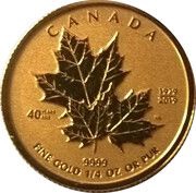 10 Dollars - Elizabeth II Anniversary GML fractionnal set; ¼ oz, Canada, 2019 reverse image