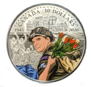 10 Dollars In the name of George VI; Canadian Army, Canada, 2020 reverse image