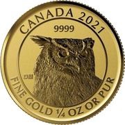 10 Dollars - Elizabeth II Great-Horned Owl, Canada, 2021 reverse image