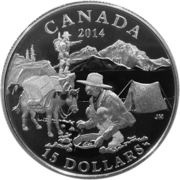 15 Dollars - Elizabeth II The Gold Rush, Canada, 2014 reverse image