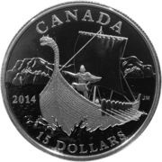 15 Dollars - Elizabeth II The Vikings, Canada, 2014 reverse image