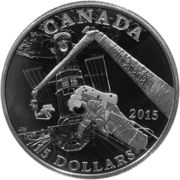 15 Dollars - Elizabeth II Space Exploration, Canada, 2015 reverse image