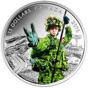 15 Dollars - Elizabeth II Military, Canada, 2016 reverse image